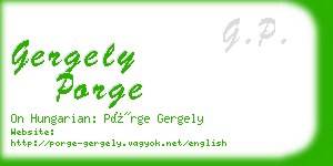 gergely porge business card